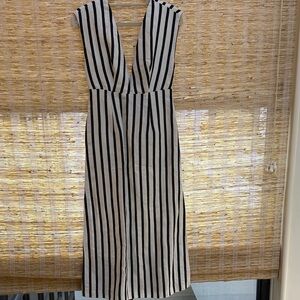 St. Agni Striped Black and White Sleeveless Linen Dress- Worn once